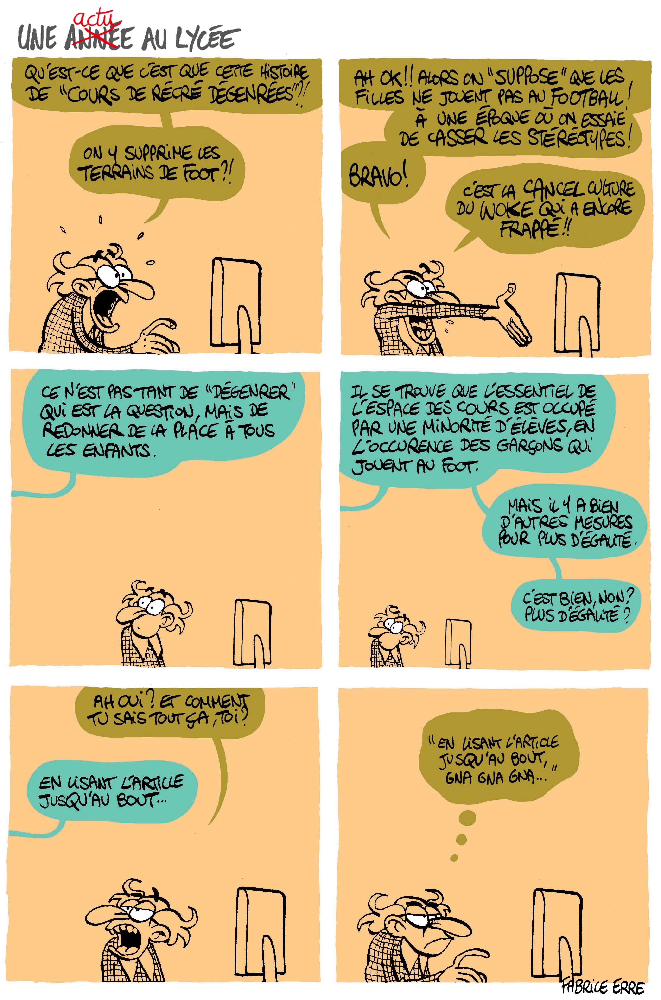 Une année au lycée, extrait du blog de Fabrice Erre