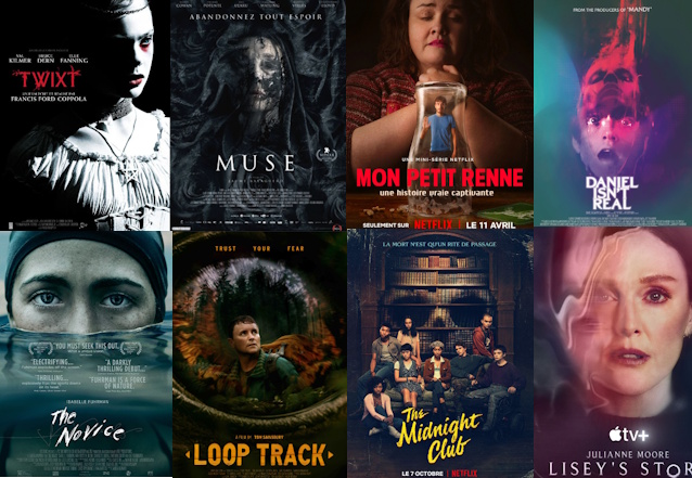 les films et séries coups de coeur en 2024 : twist, muse, mon petit renne, daniel isn't real, the novice, loop track, the midnight club, lisey's story